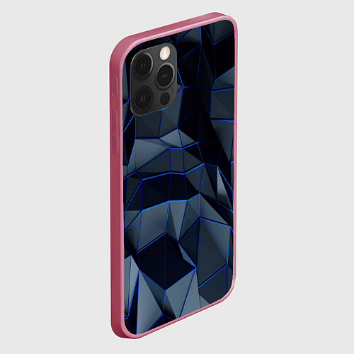 Чехол iPhone 12 Pro Абстрактный узор / 3D-Малиновый – фото 2