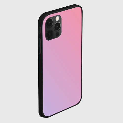 Чехол iPhone 12 Pro Градиент - розовая пастель / 3D-Черный – фото 2