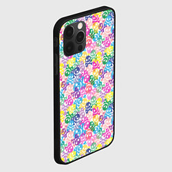 Чехол для iPhone 12 Pro Череп и сердца, цвет: 3D-черный — фото 2