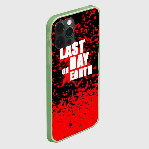 Чехол iPhone 12 Pro The last of us - красная текстура / 3D-Салатовый – фото 2