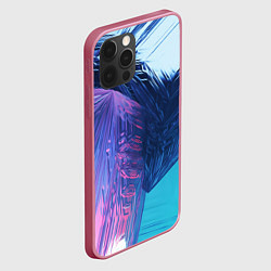 Чехол для iPhone 12 Pro Абстрактные ледяные кубы - Розовый и синий, цвет: 3D-малиновый — фото 2