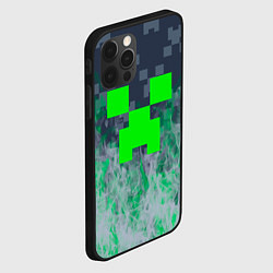 Чехол для iPhone 12 Pro Minecraft - пламя, цвет: 3D-черный — фото 2