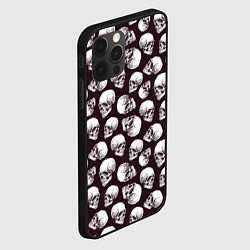 Чехол для iPhone 12 Pro Череп гравюра, цвет: 3D-черный — фото 2