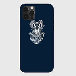 Чехол для iPhone 12 Pro Баран Art Череп, цвет: 3D-черный