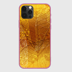 Чехол для iPhone 12 Pro Осенний узор, цвет: 3D-малиновый