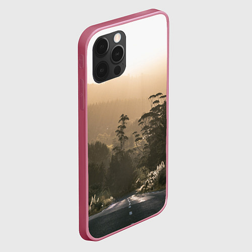 Чехол iPhone 12 Pro Дорога в закaт / 3D-Малиновый – фото 2