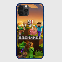 Чехол для iPhone 12 Pro Василиса Minecraft, цвет: 3D-тёмно-синий