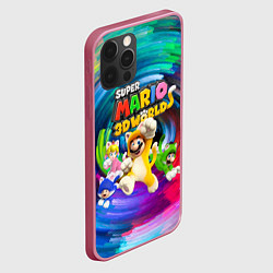 Чехол для iPhone 12 Pro Super Mario 3D World - Nintendo - Team of heroes, цвет: 3D-малиновый — фото 2