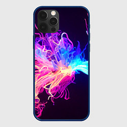 Чехол для iPhone 12 Pro Неоновый узор вспышка, цвет: 3D-тёмно-синий