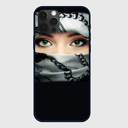 Чехол для iPhone 12 Pro Зеленоглазая девушка в хиджабе, цвет: 3D-черный