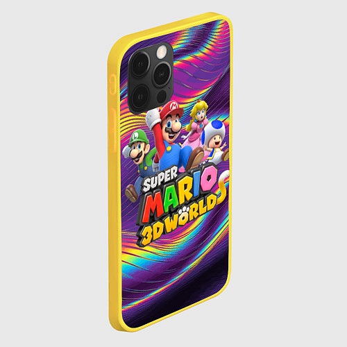 Чехол iPhone 12 Pro Герои Super Mario 3D World - Nintendo / 3D-Желтый – фото 2