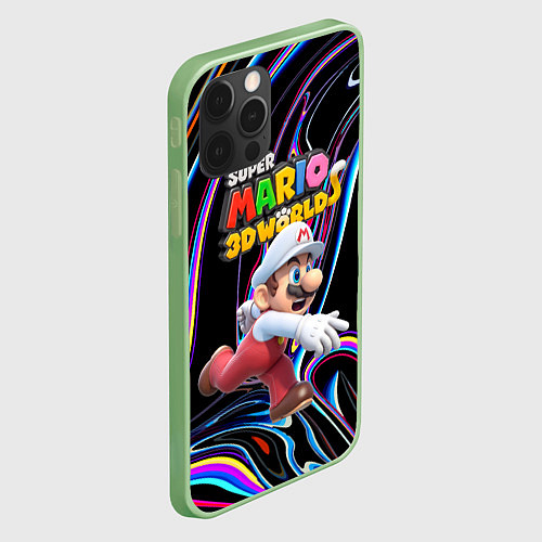 Чехол iPhone 12 Pro Super Mario 3D World - Video game - Nintendo / 3D-Салатовый – фото 2