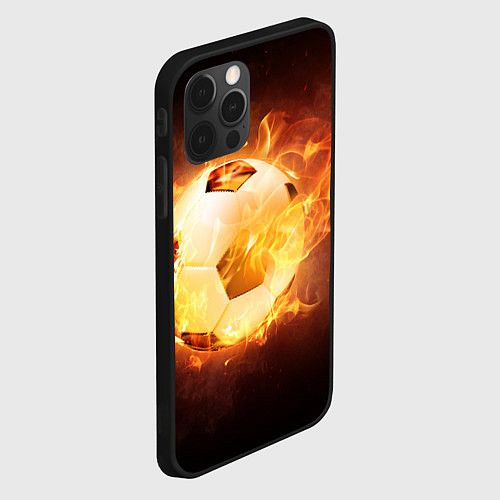 Чехол iPhone 12 Pro Футбольный мяч огонь / 3D-Черный – фото 2