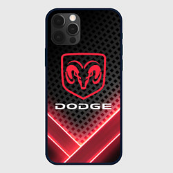 Чехол для iPhone 12 Pro Dodge карбон, цвет: 3D-черный