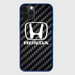 Чехол для iPhone 12 Pro Honda абстракция карбон, цвет: 3D-тёмно-синий