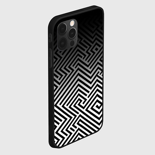 Чехол iPhone 12 Pro Геометрические узоры с градиентом / 3D-Черный – фото 2