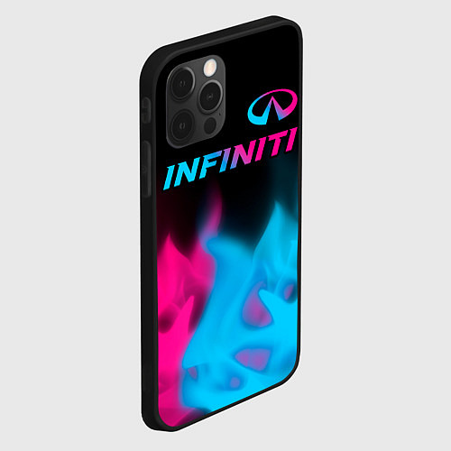 Чехол iPhone 12 Pro Infiniti - neon gradient: символ сверху / 3D-Черный – фото 2