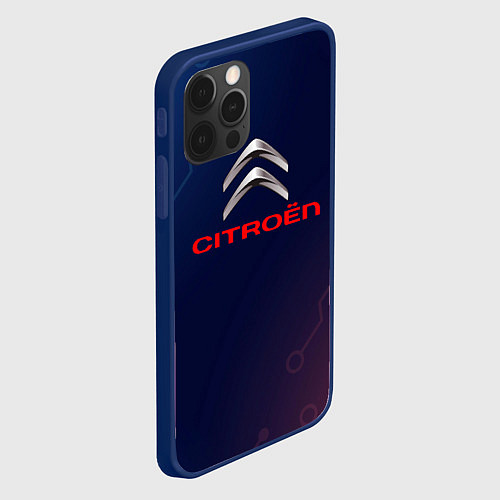 Чехол iPhone 12 Pro Citroёn абстракция неон / 3D-Тёмно-синий – фото 2