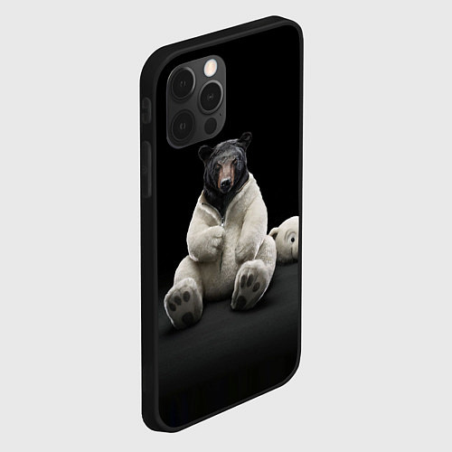 Чехол iPhone 12 Pro Медведь в костюме ростовой куклы / 3D-Черный – фото 2