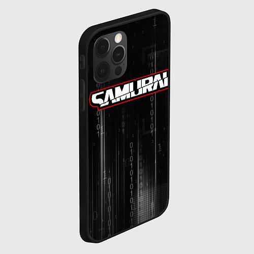 Чехол iPhone 12 Pro Samurai - Киберпанк - Двоичный код / 3D-Черный – фото 2