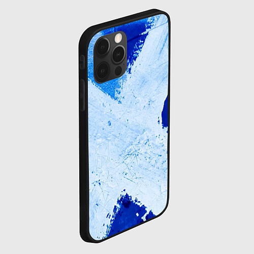 Чехол iPhone 12 Pro Белый крест на синем фоне / 3D-Черный – фото 2