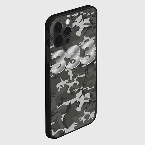 Чехол iPhone 12 Pro Камуфляж 333 / 3D-Черный – фото 2