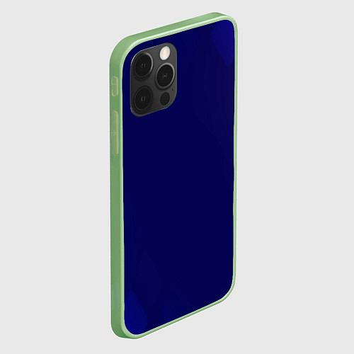 Чехол iPhone 12 Pro Темно синий фон / 3D-Салатовый – фото 2