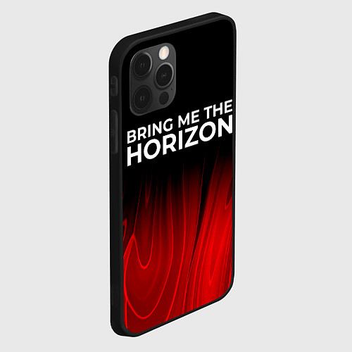 Чехол iPhone 12 Pro Bring Me the Horizon red plasma / 3D-Черный – фото 2