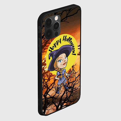 Чехол iPhone 12 Pro Happy Halloween - Witch / 3D-Черный – фото 2