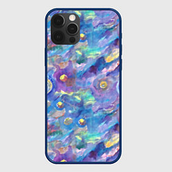 Чехол для iPhone 12 Pro Галактическая акварель, цвет: 3D-тёмно-синий