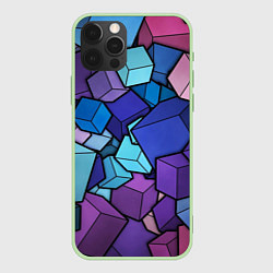 Чехол для iPhone 12 Pro Цветные кубы, цвет: 3D-салатовый