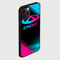 Чехол для iPhone 12 Pro Chery - neon gradient, цвет: 3D-черный — фото 2