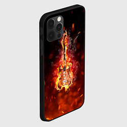 Чехол для iPhone 12 Pro Гитара - пламя, цвет: 3D-черный — фото 2