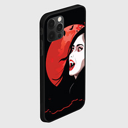 Чехол для iPhone 12 Pro Вампирша на фоне красной луны, цвет: 3D-черный — фото 2