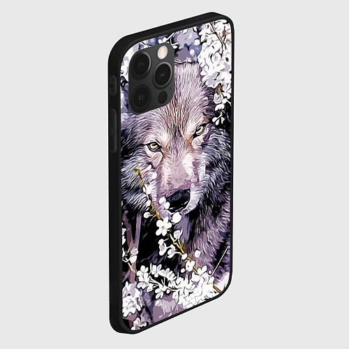 Чехол iPhone 12 Pro Волк, глаза хищника / 3D-Черный – фото 2