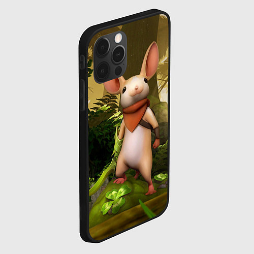 Чехол iPhone 12 Pro Moss - мышонок / 3D-Черный – фото 2