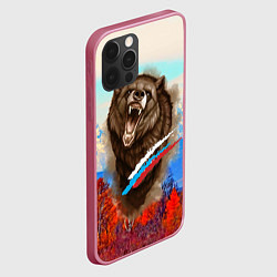 Чехол для iPhone 12 Pro Не буди зверя русский медведь, цвет: 3D-малиновый — фото 2