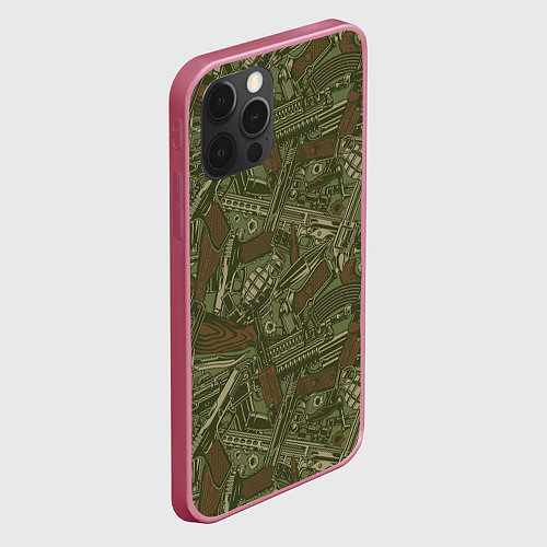 Чехол iPhone 12 Pro Гора оружия / 3D-Малиновый – фото 2