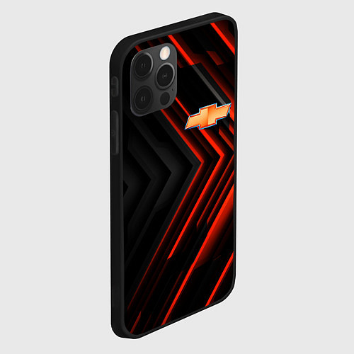 Чехол iPhone 12 Pro Chevrolet art / 3D-Черный – фото 2