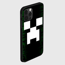 Чехол для iPhone 12 Pro Лицо Крипера - Майнкрафт, цвет: 3D-черный — фото 2
