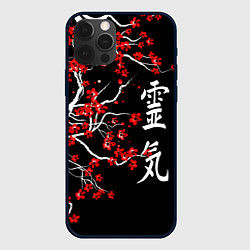 Чехол для iPhone 12 Pro Сакура в цвету, цвет: 3D-черный