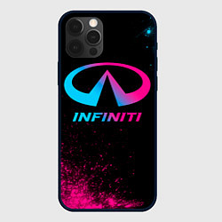 Чехол для iPhone 12 Pro Infiniti - neon gradient, цвет: 3D-черный