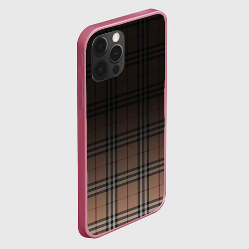 Чехол iPhone 12 Pro Tartan gradient / 3D-Малиновый – фото 2