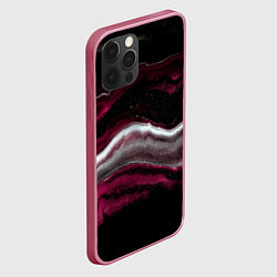 Чехол для iPhone 12 Pro Розовые и белые волны песка в абстракции, цвет: 3D-малиновый — фото 2