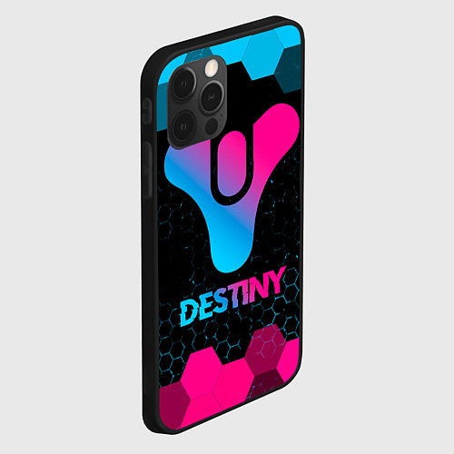 Чехол iPhone 12 Pro Destiny - neon gradient / 3D-Черный – фото 2