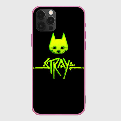 Чехол iPhone 12 Pro Stray green neon / 3D-Малиновый – фото 1