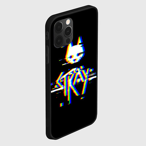 Чехол iPhone 12 Pro Stray glitch logo / 3D-Черный – фото 2