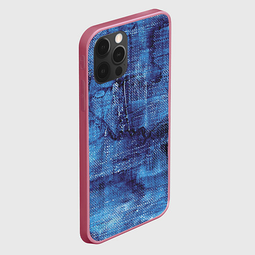 Чехол iPhone 12 Pro Jeans life - rag / 3D-Малиновый – фото 2