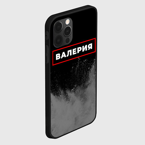 Чехол iPhone 12 Pro Валерия - в красной рамке на темном / 3D-Черный – фото 2