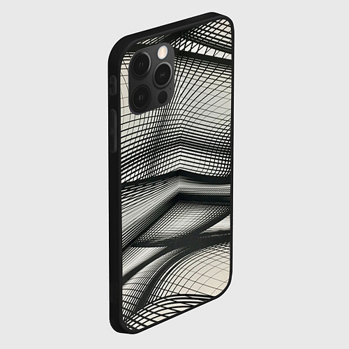 Чехол iPhone 12 Pro Переплетение сетей / 3D-Черный – фото 2